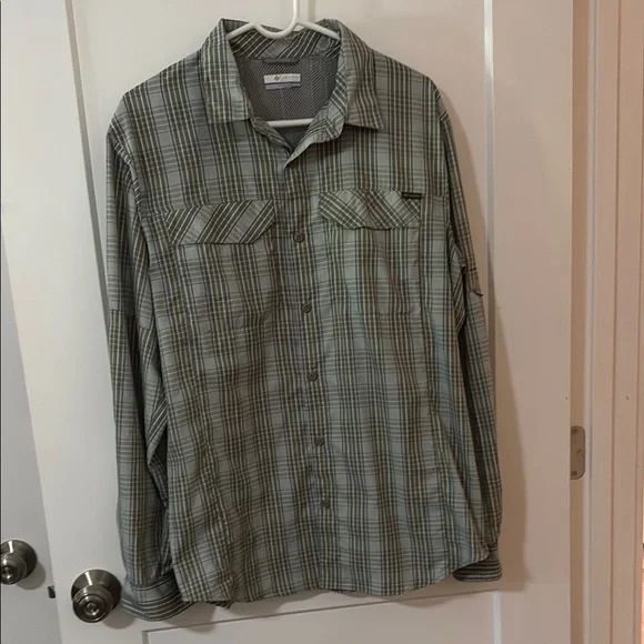 Columbia Men's Green Plaid Button-Up Shirt Size M - Picture 1 of 7
